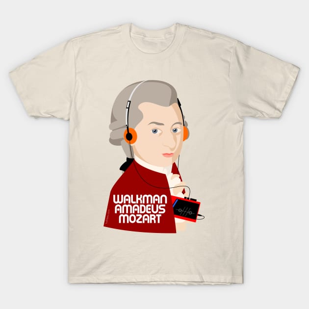 W. Amadeus Mozart T-Shirt by tuditees